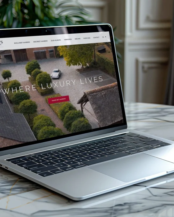 Homepagina webdesign case vastgoed website Christie's International Belgium
