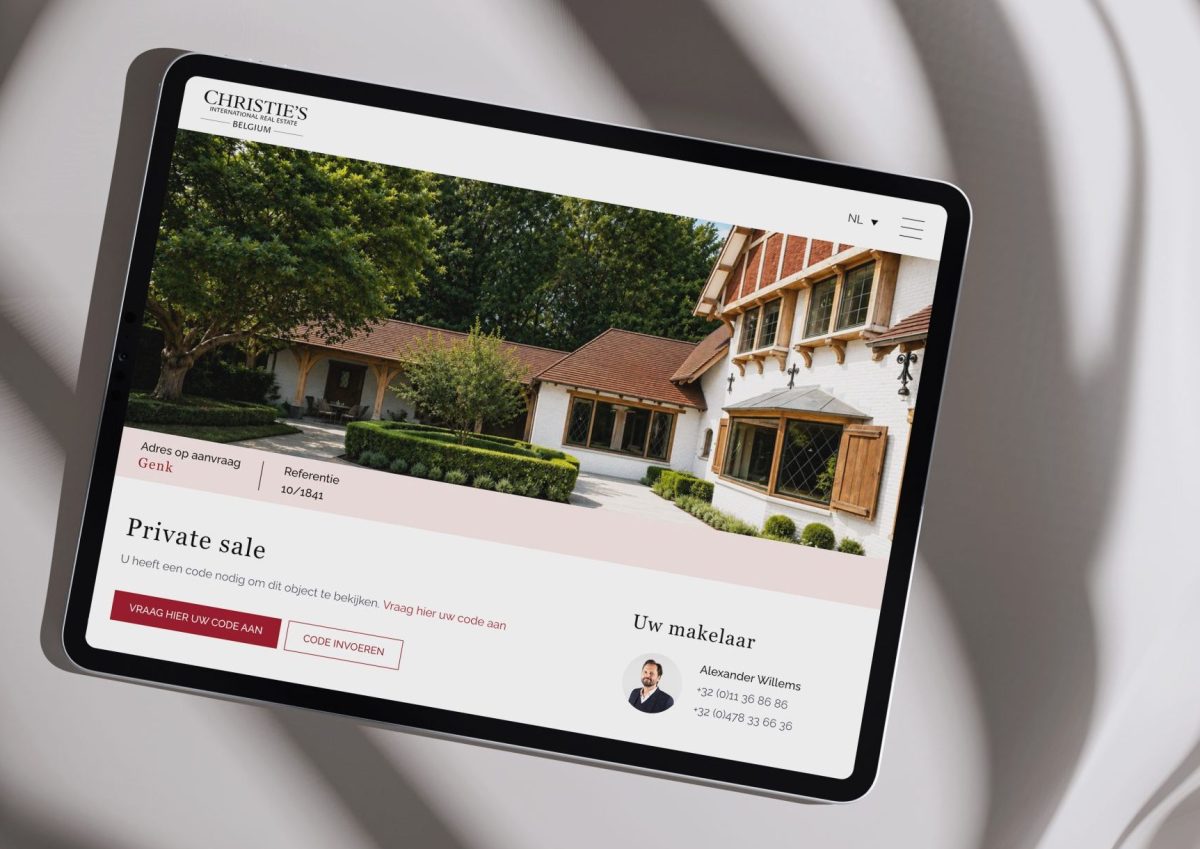 Webdesign case vastgoed website Christie's International Belgium